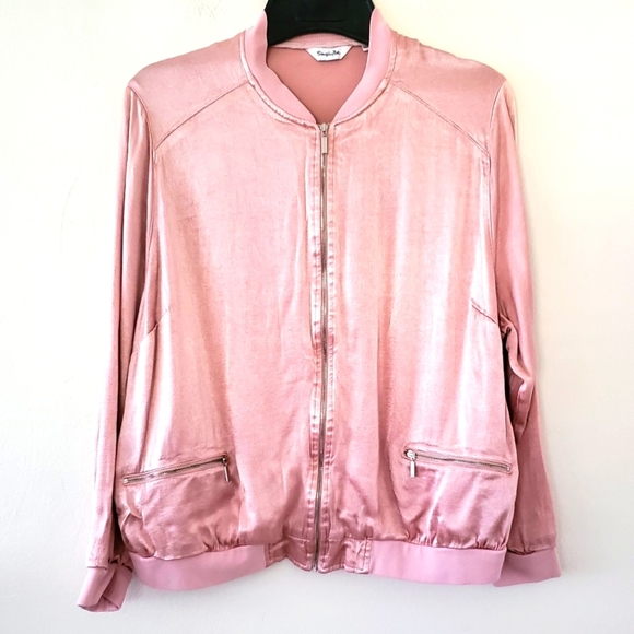 Simply Be Jackets & Blazers - Simply Be Pink Satin Bomber Jacket 18